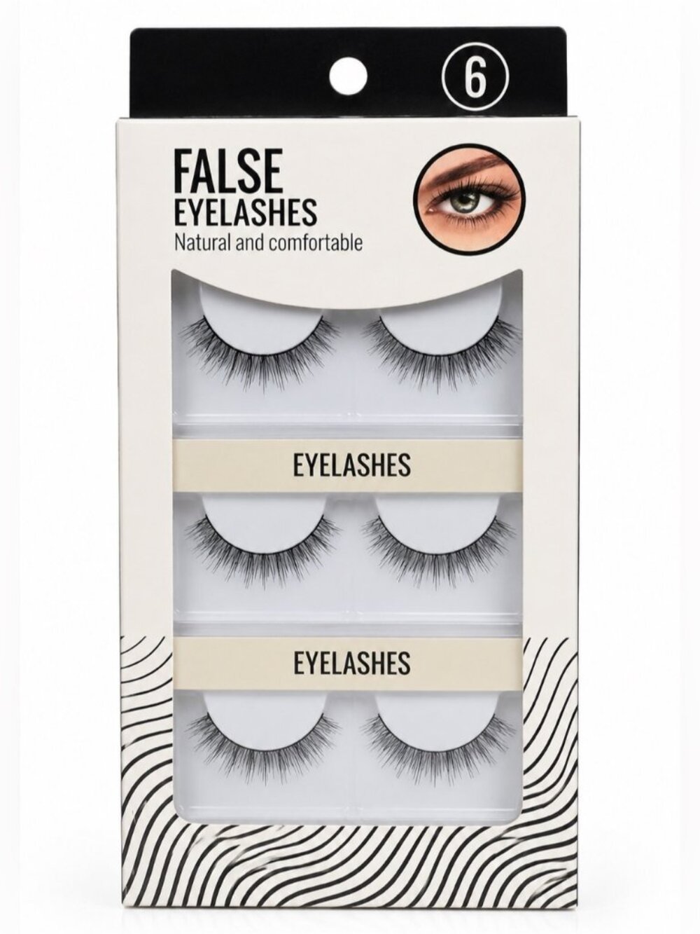 MINISO Japan Natural Looking False Eyelashes 6 Pairs Synthetic Fiber